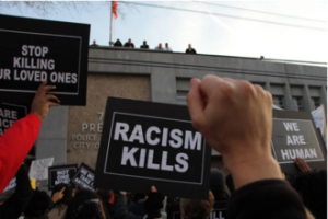 Photo of a protest against racism