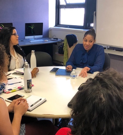 Ivette Davila-Richards speaking to class