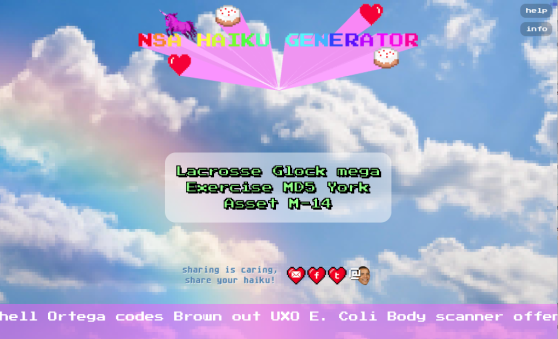 snapshot of haiku generator website