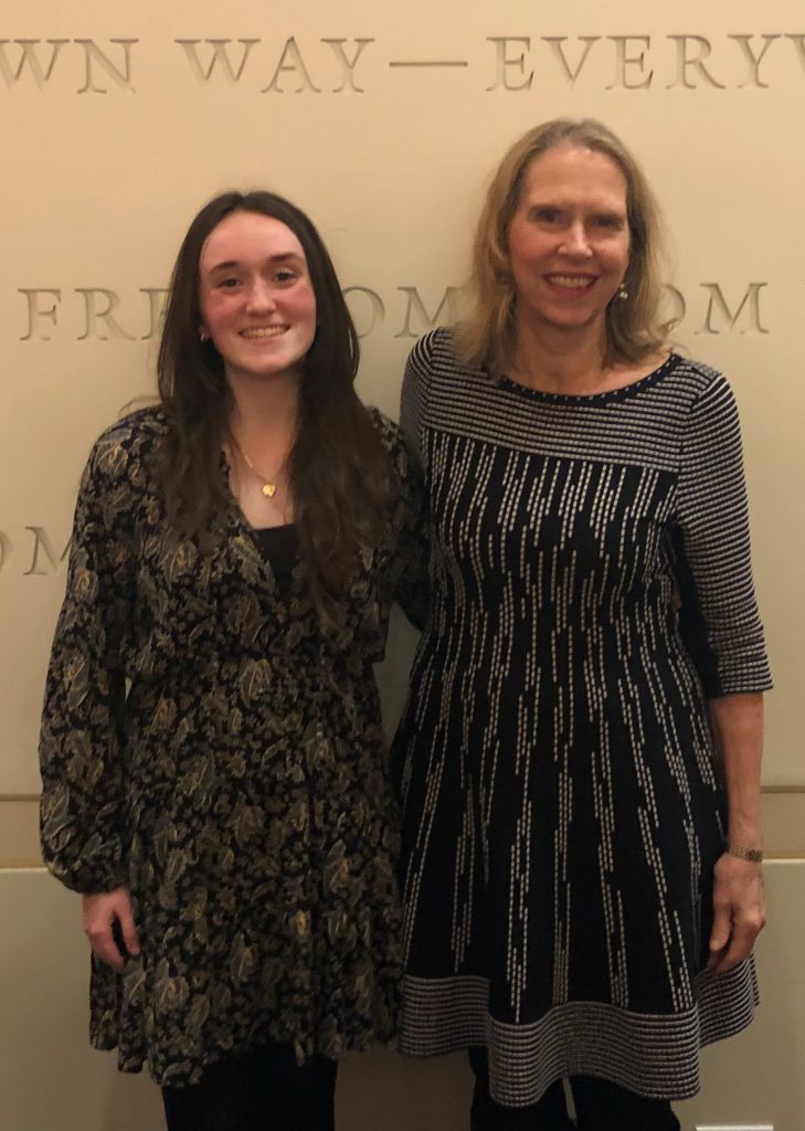 Hunter College’s 2022 Pulitzer Fellow Niamh McAuliffe alongside Kem Sawyer, the director of the Pulitzer Center’s Campus Consortium Fellows Program.
