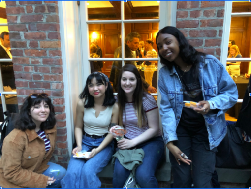 Students gather at reception