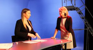 Sissel McCarthy and broadcast journalism student