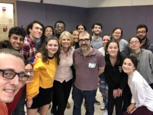 Prof McCarthy with her News Literacy students